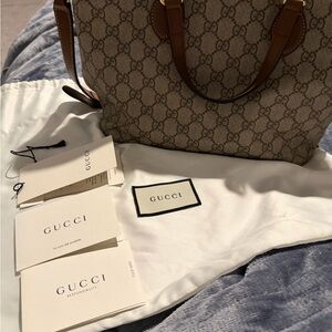 Gucci Beige and Brown Tote Bag